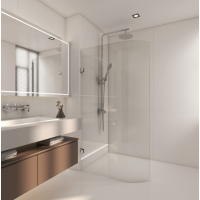 Frameless Single Panel Clear Glass body curved 